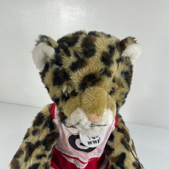 Build-A-Bear Leopard UGA Go Dawgs Cheetah Cheerleader Uniform Mega Phone Animal - Picture 2 of 10